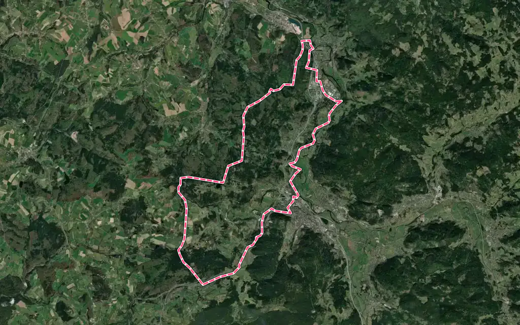 Vue satellite de Saint-Nabord avec ses contours administratifs