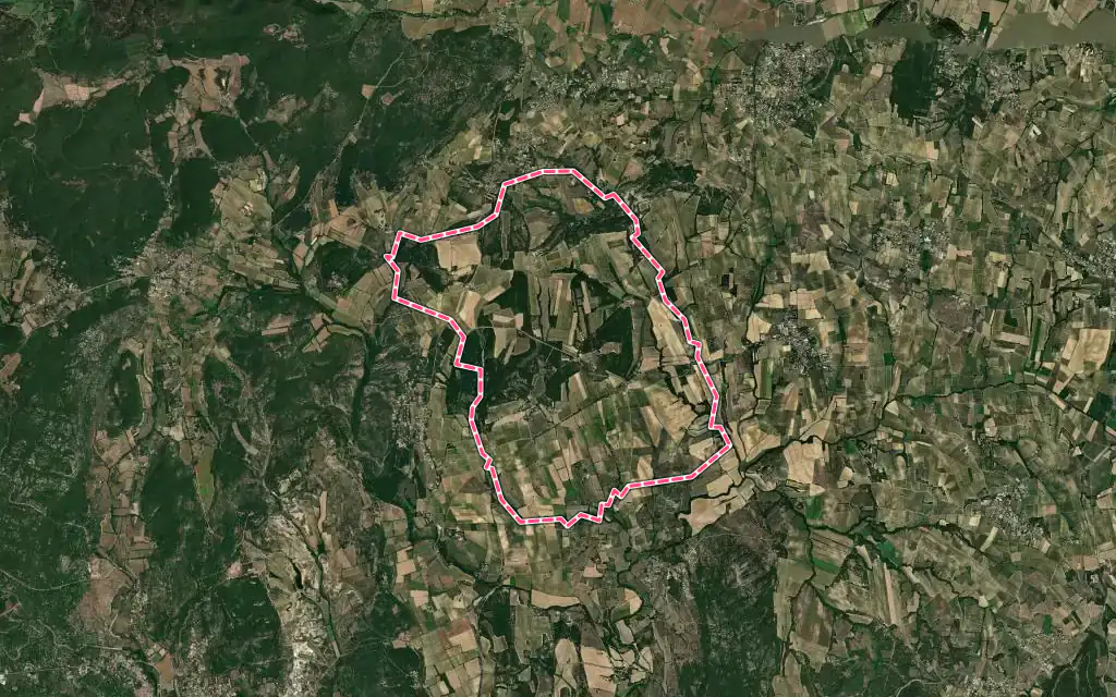 Vue satellite de Saint-Nazaire-des-Gardies avec ses contours administratifs