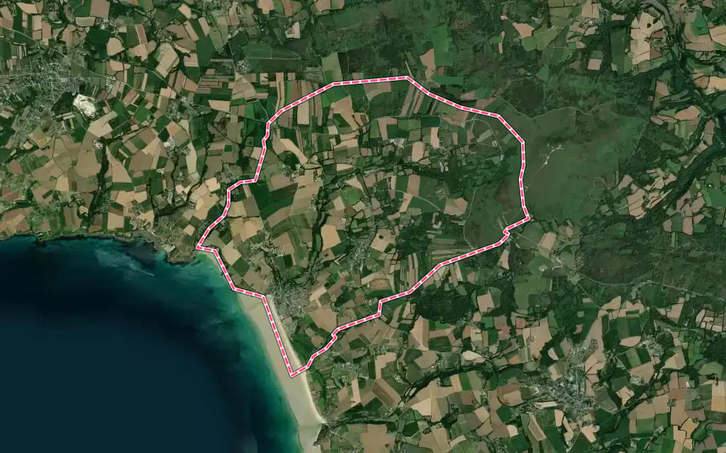 Vue satellite de Saint-Nic avec ses contours administratifs