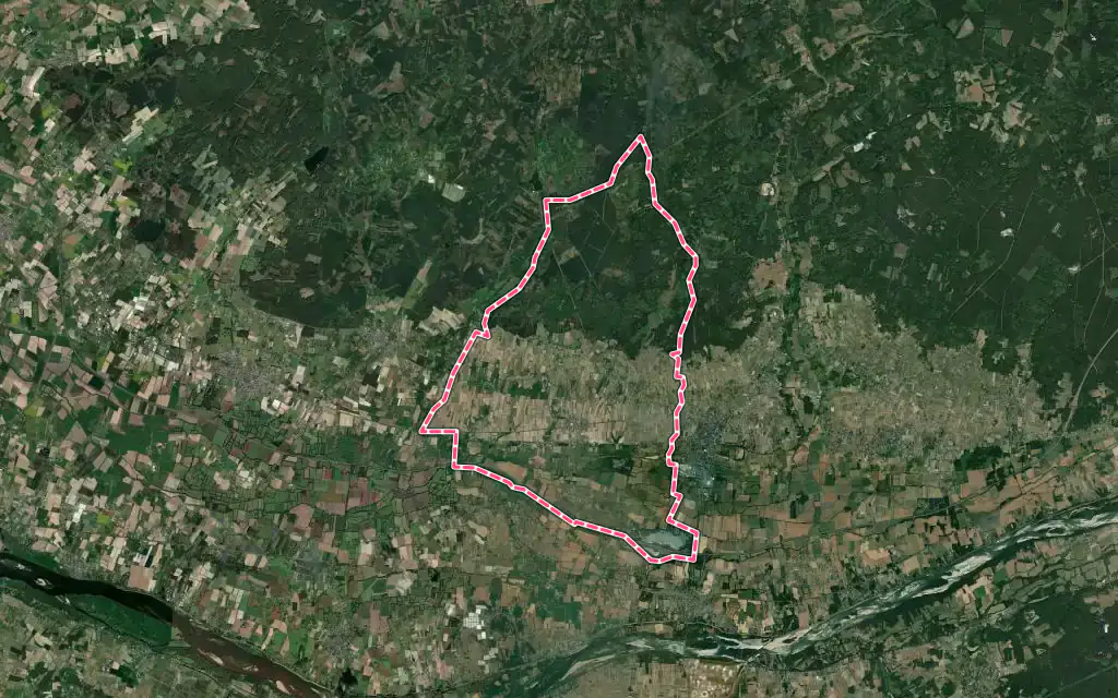 Vue satellite de Saint-Nicolas-de-Bourgueil avec ses contours administratifs