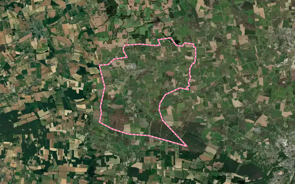 Vue satellite de Saint-Nicolas-du-Tertre avec ses contours administratifs