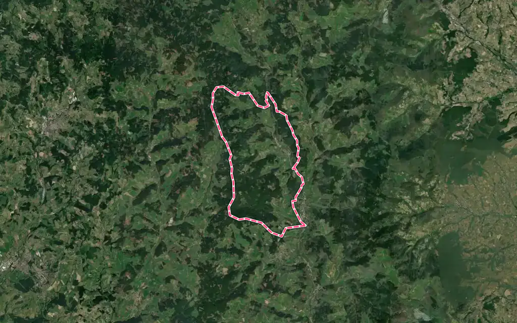 Vue satellite de Saint-Nizier-d'Azergues avec ses contours administratifs