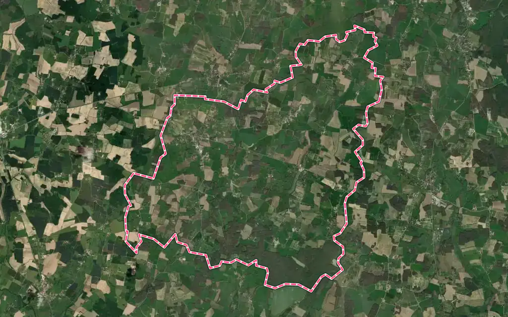 Vue satellite de Saint-Nizier-le-Bouchoux avec ses contours administratifs