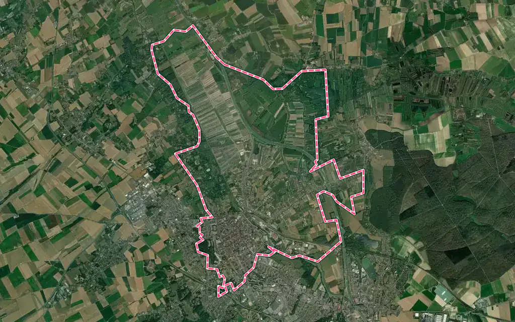 Vue satellite de Saint-Omer avec ses contours administratifs