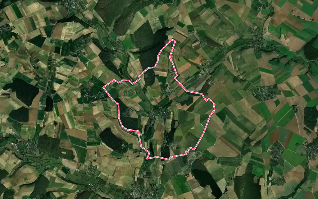 Vue satellite de Saint-Omer-en-Chaussée avec ses contours administratifs