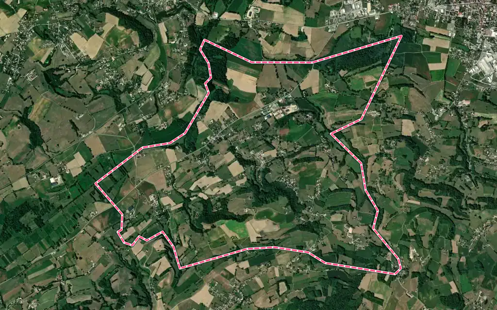 Vue satellite de Saint-Ondras avec ses contours administratifs