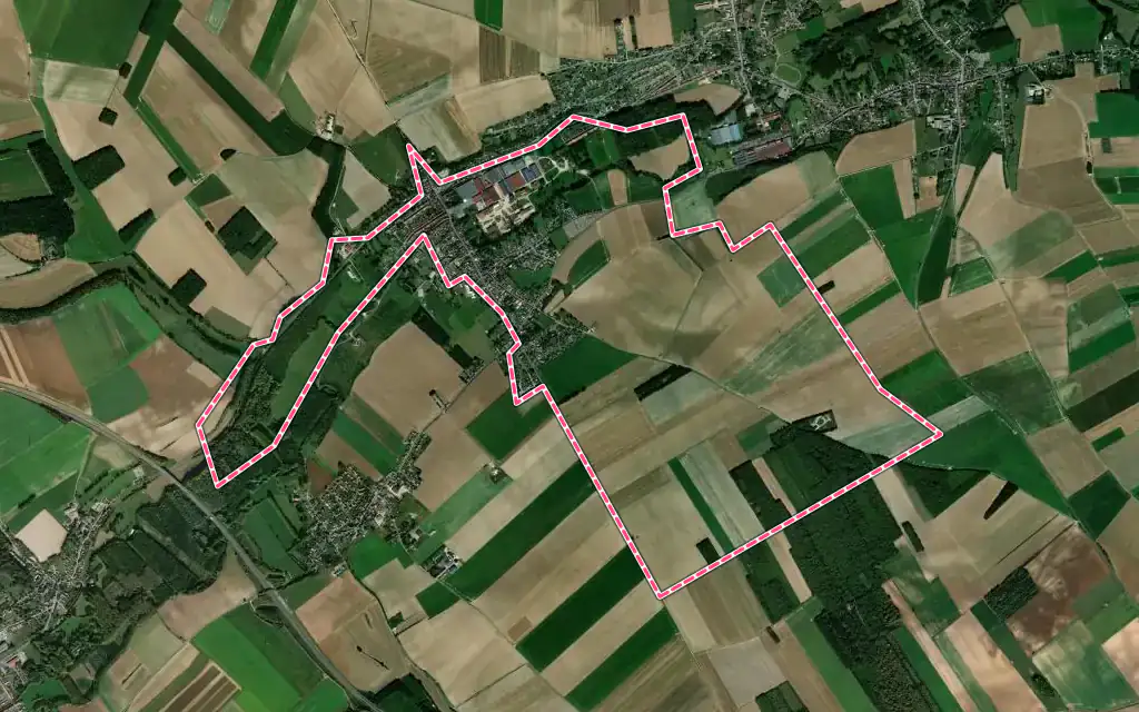 Vue satellite de Saint-Ouen avec ses contours administratifs