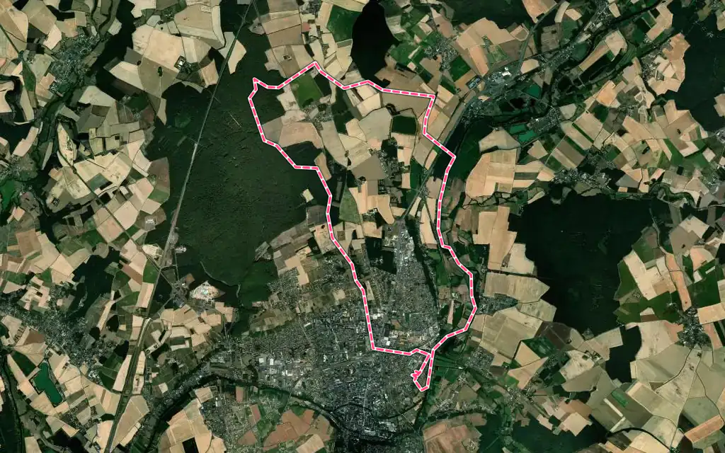 Vue satellite de Saint-Ouen avec ses contours administratifs