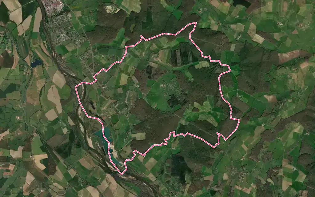 Vue satellite de Saint-Ouen-sur-Loire avec ses contours administratifs