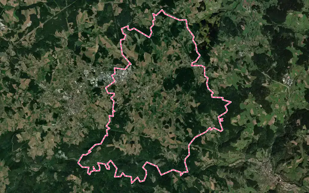 Vue satellite de Saint-Pal-de-Mons avec ses contours administratifs