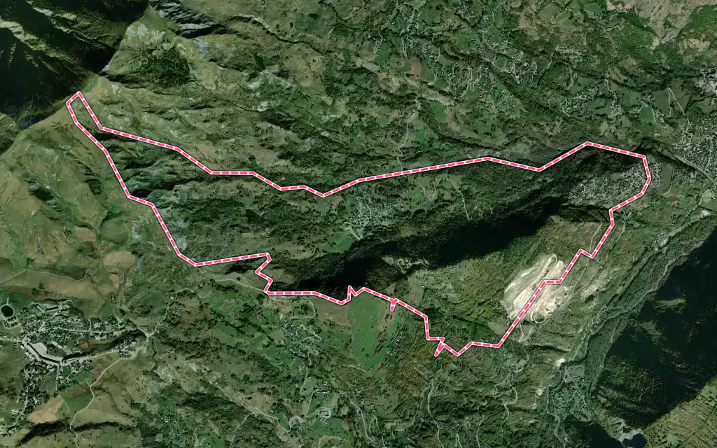 Vue satellite de Saint-Pancrace avec ses contours administratifs