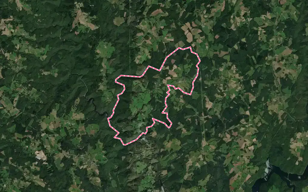 Vue satellite de Saint-Pantaléon-de-Lapleau avec ses contours administratifs