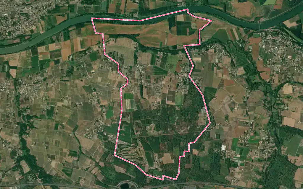Vue satellite de Saint-Pardon-de-Conques avec ses contours administratifs