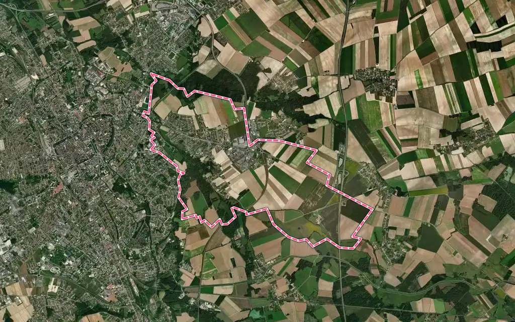 Vue satellite de Saint-Parres-aux-Tertres avec ses contours administratifs