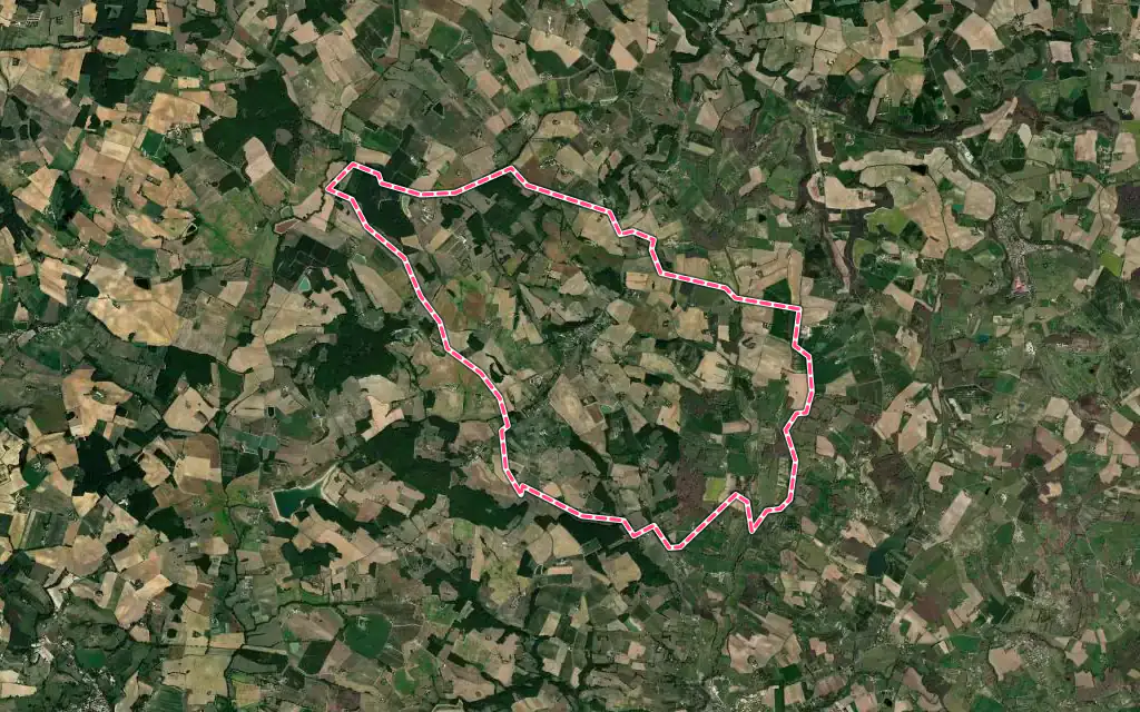 Vue satellite de Saint-Pastour avec ses contours administratifs