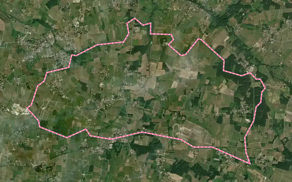 Vue satellite de Saint-Paul avec ses contours administratifs