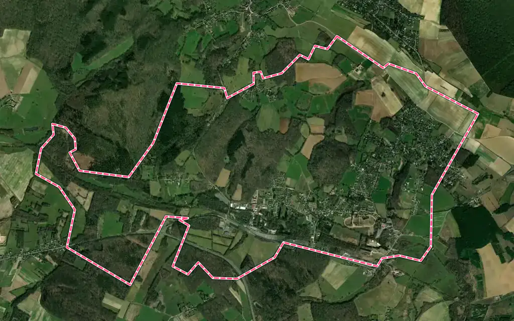 Vue satellite de Saint-Paul avec ses contours administratifs