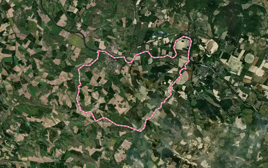 Vue satellite de Saint-Paul-Cap-de-Joux avec ses contours administratifs