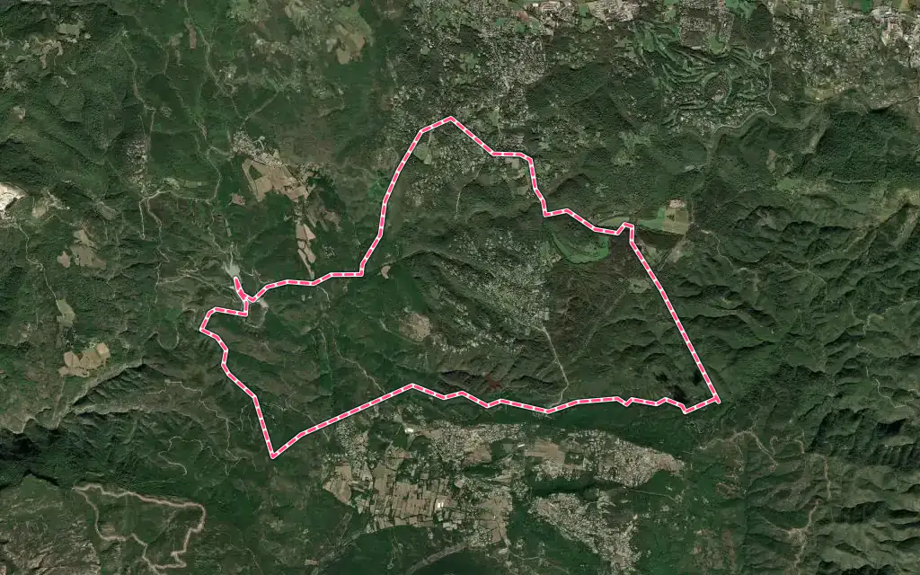 Vue satellite de Saint-Paul-en-Forêt avec ses contours administratifs