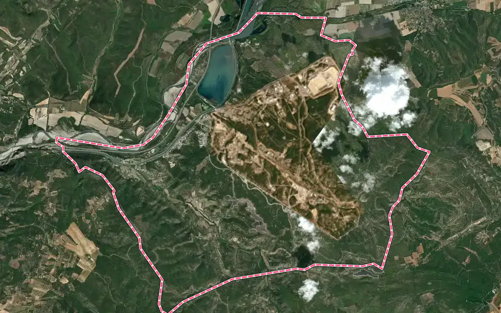 Vue satellite de Saint-Paul-lès-Durance avec ses contours administratifs