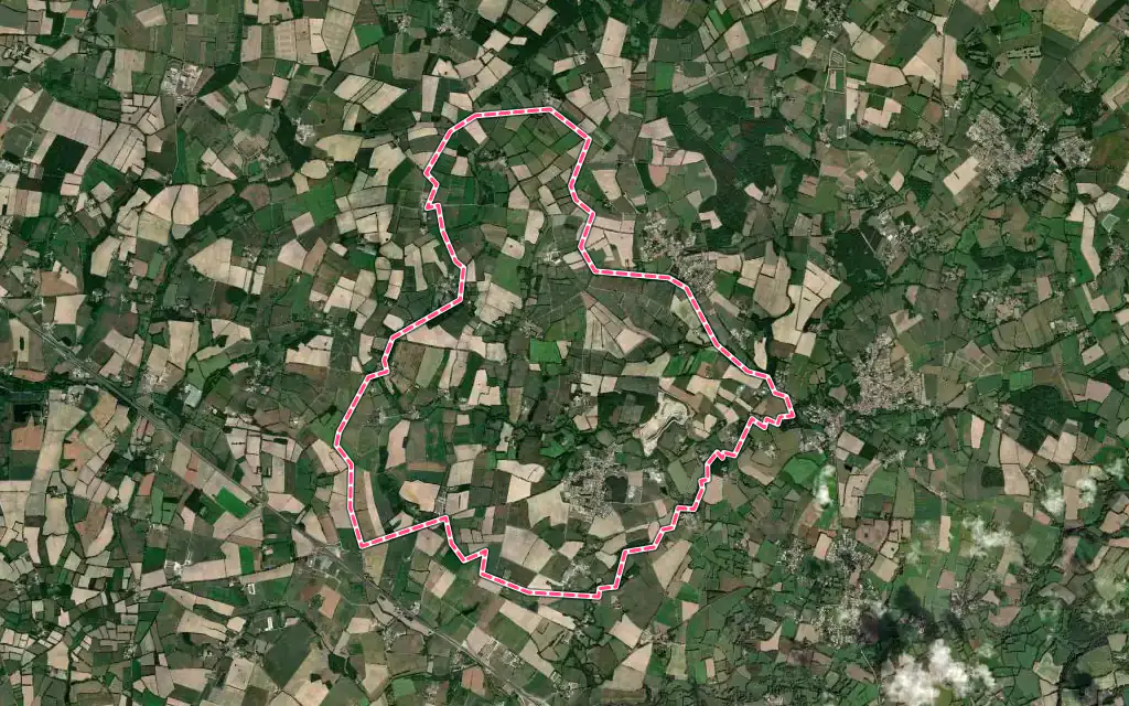 Vue satellite de Saint-Paul-Mont-Penit avec ses contours administratifs