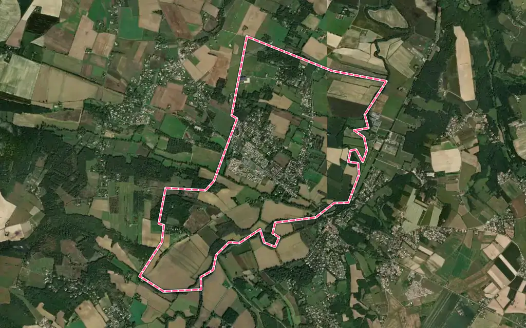 Vue satellite de Saint-Paul-sur-Save avec ses contours administratifs