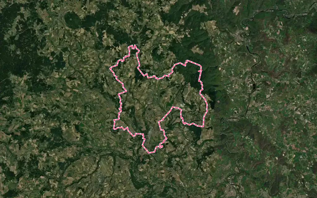 Vue satellite de Saint-Paulien avec ses contours administratifs