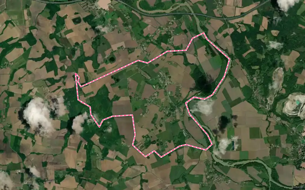 Vue satellite de Saint-Pé-de-Léren avec ses contours administratifs