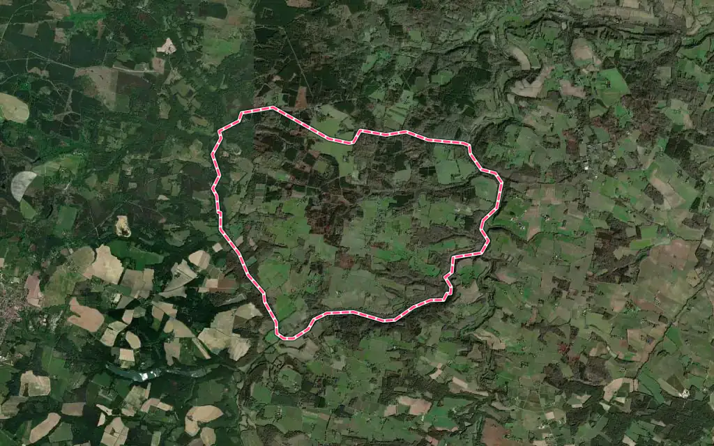 Vue satellite de Saint-Pé-Saint-Simon avec ses contours administratifs