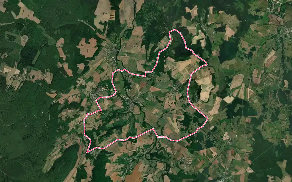 Vue satellite de Saint-Père avec ses contours administratifs