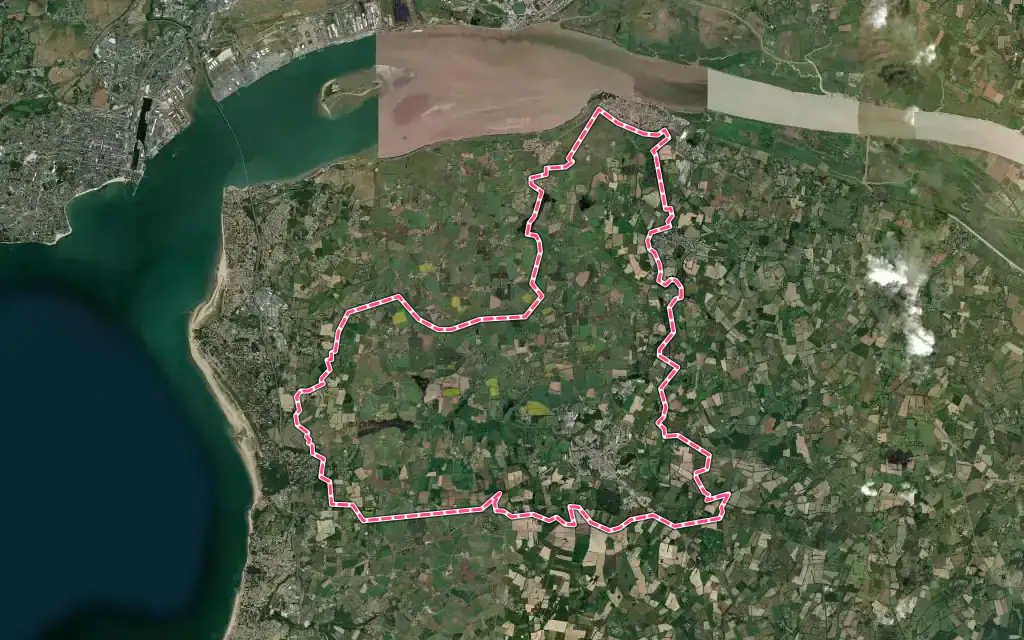 Vue satellite de Saint-Père-en-Retz avec ses contours administratifs