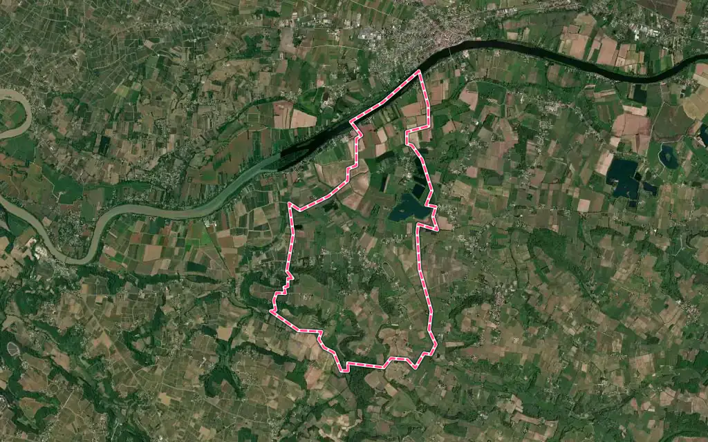 Vue satellite de Saint-Pey-de-Castets avec ses contours administratifs