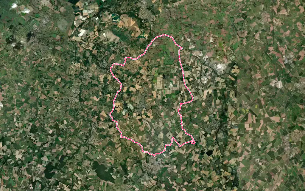 Vue satellite de Saint-Philbert-de-Bouaine avec ses contours administratifs