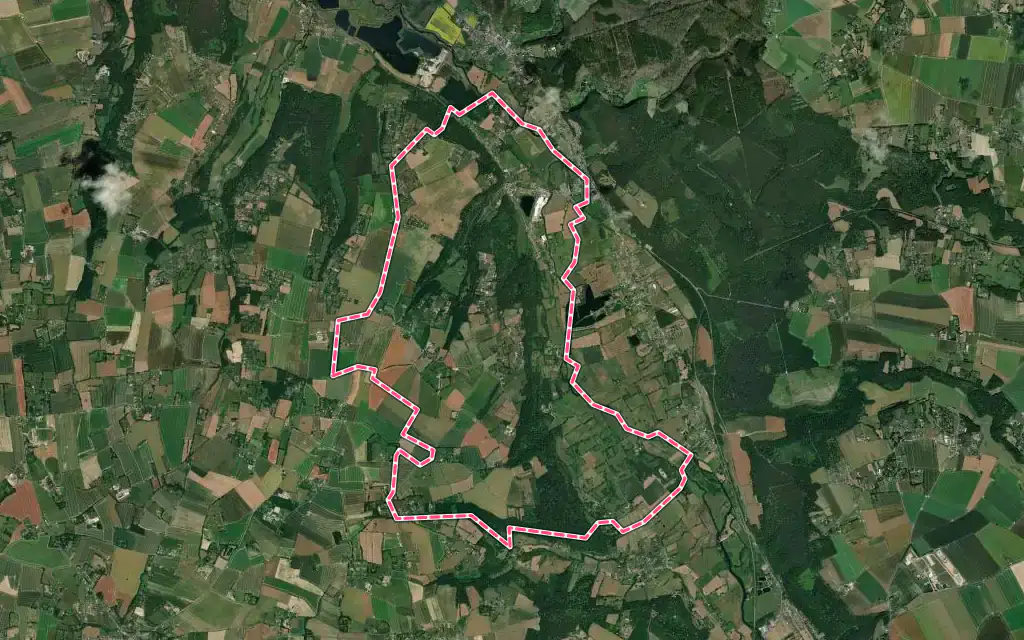 Vue satellite de Saint-Philbert-sur-Risle avec ses contours administratifs