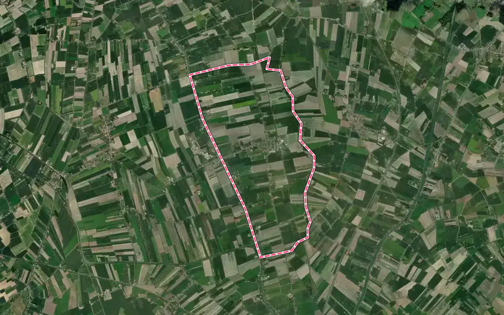 Vue satellite de Saint-Pierre-Brouck avec ses contours administratifs