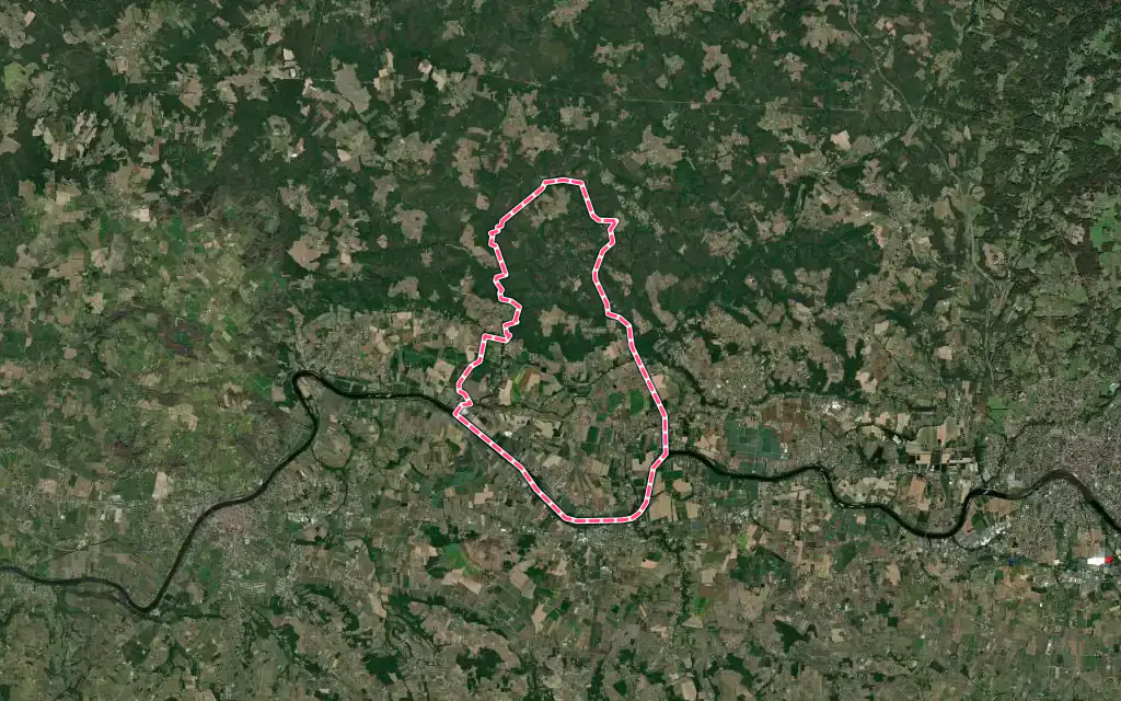 Vue satellite de Saint-Pierre-d'Eyraud avec ses contours administratifs