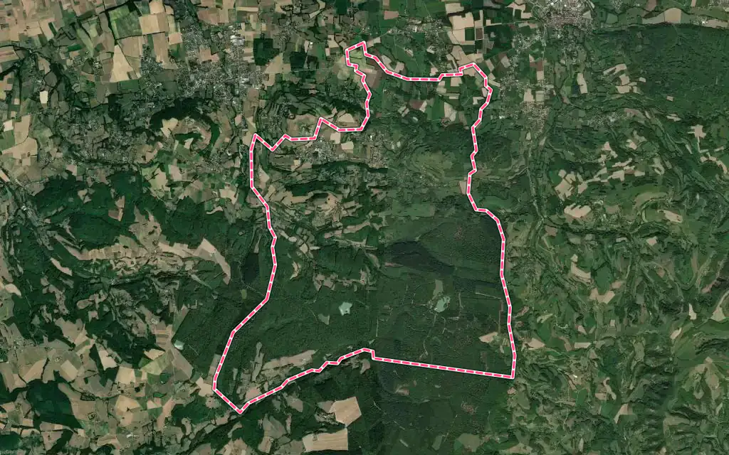 Vue satellite de Saint-Pierre-de-Bressieux avec ses contours administratifs