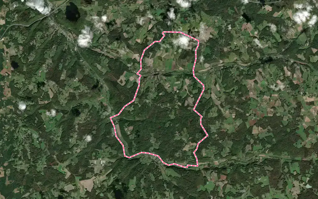 Vue satellite de Saint-Pierre-de-Chignac avec ses contours administratifs