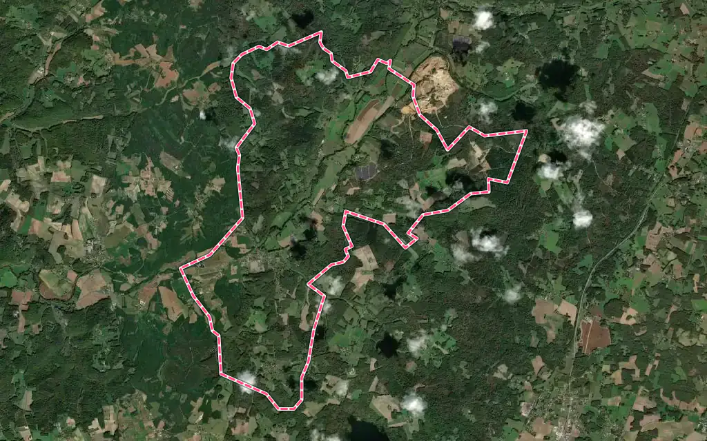 Vue satellite de Saint-Pierre-de-Côle avec ses contours administratifs