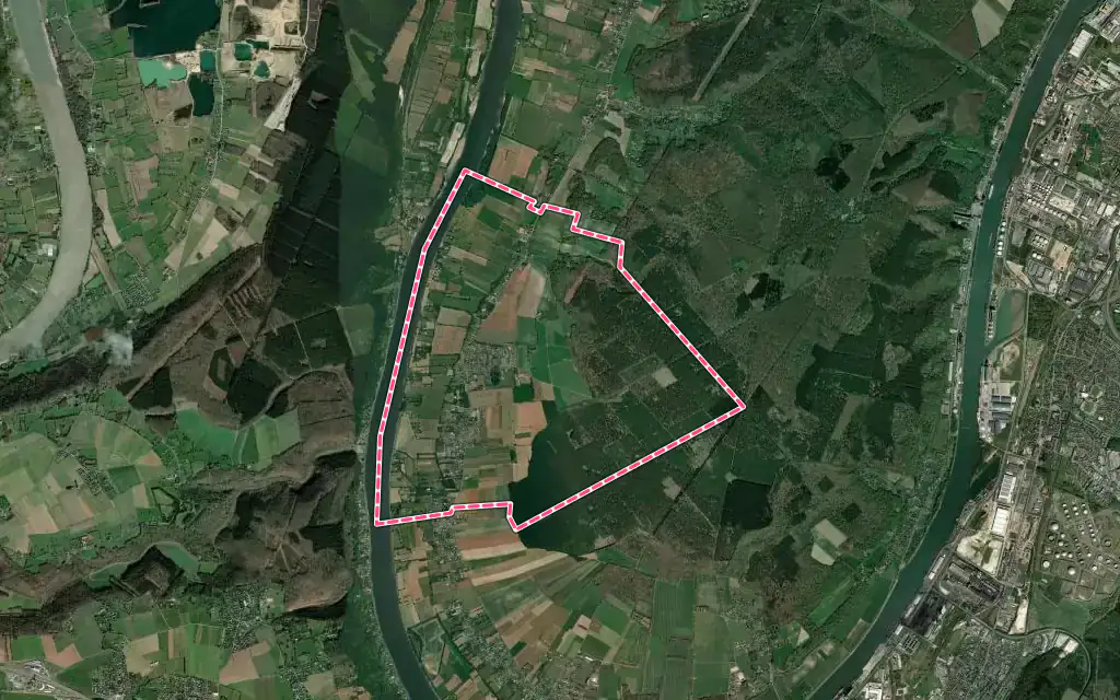 Vue satellite de Saint-Pierre-de-Manneville avec ses contours administratifs