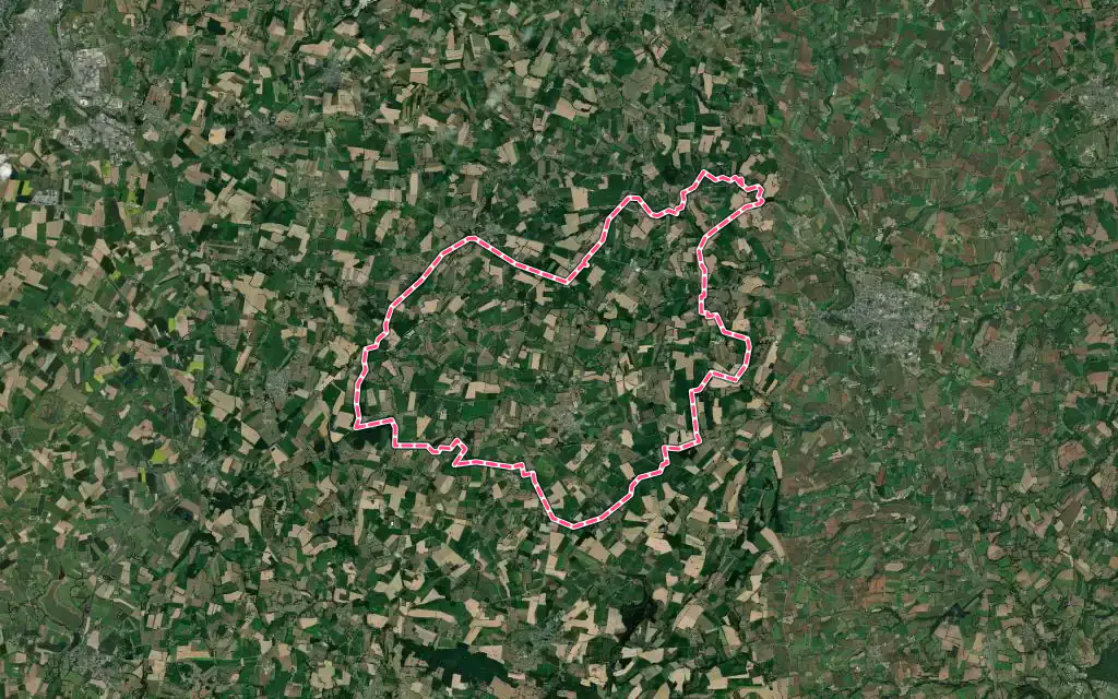 Vue satellite de Saint-Pierre-des-Landes avec ses contours administratifs