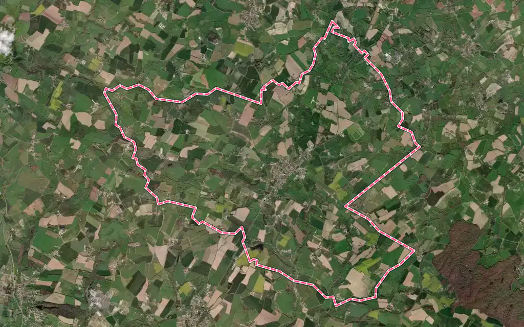 Vue satellite de Saint-Pierre-du-Chemin avec ses contours administratifs