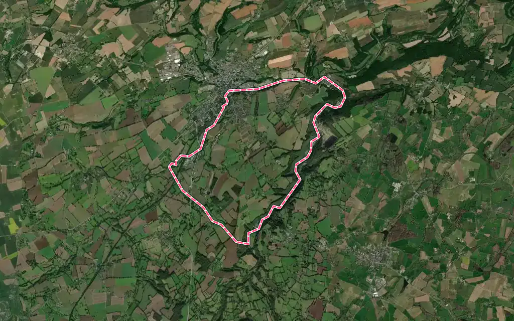 Vue satellite de Saint-Pierre-du-Regard avec ses contours administratifs