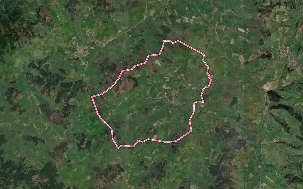 Vue satellite de Saint-Pierre-le-Vieux avec ses contours administratifs