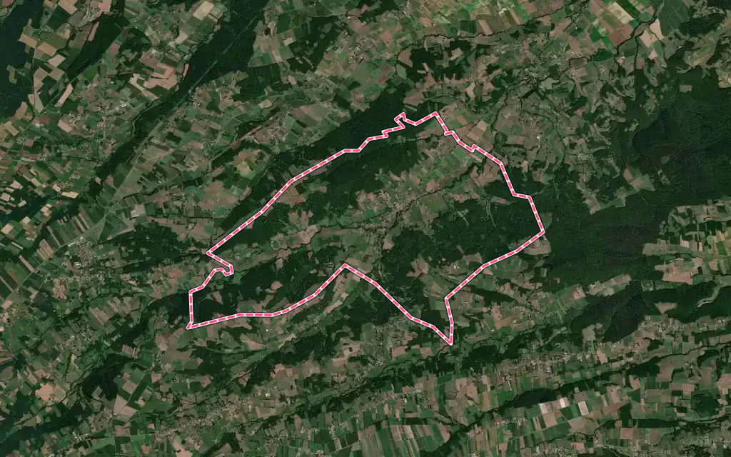 Vue satellite de Saint-Plancard avec ses contours administratifs