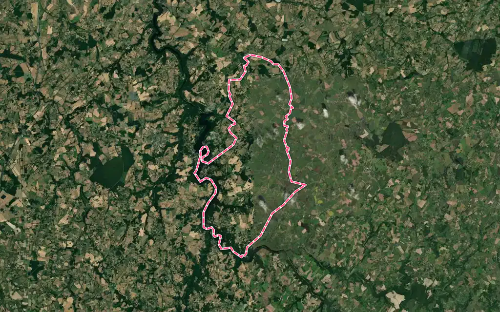 Vue satellite de Saint-Plantaire avec ses contours administratifs