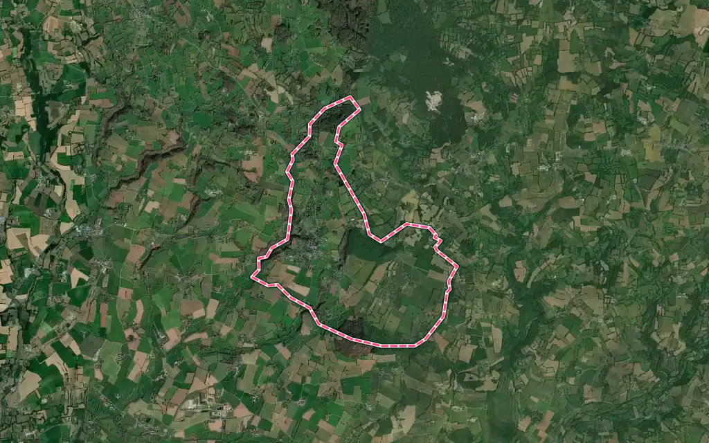 Vue satellite de Saint-Pois avec ses contours administratifs