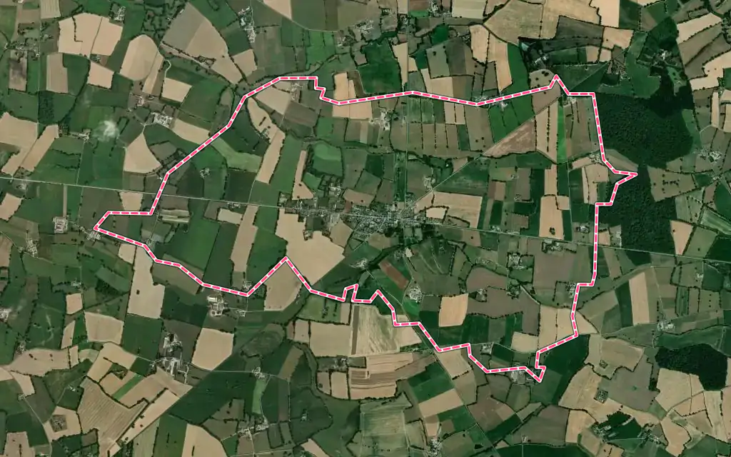 Vue satellite de Saint-Poix avec ses contours administratifs