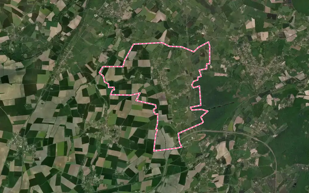 Vue satellite de Saint-Pont avec ses contours administratifs