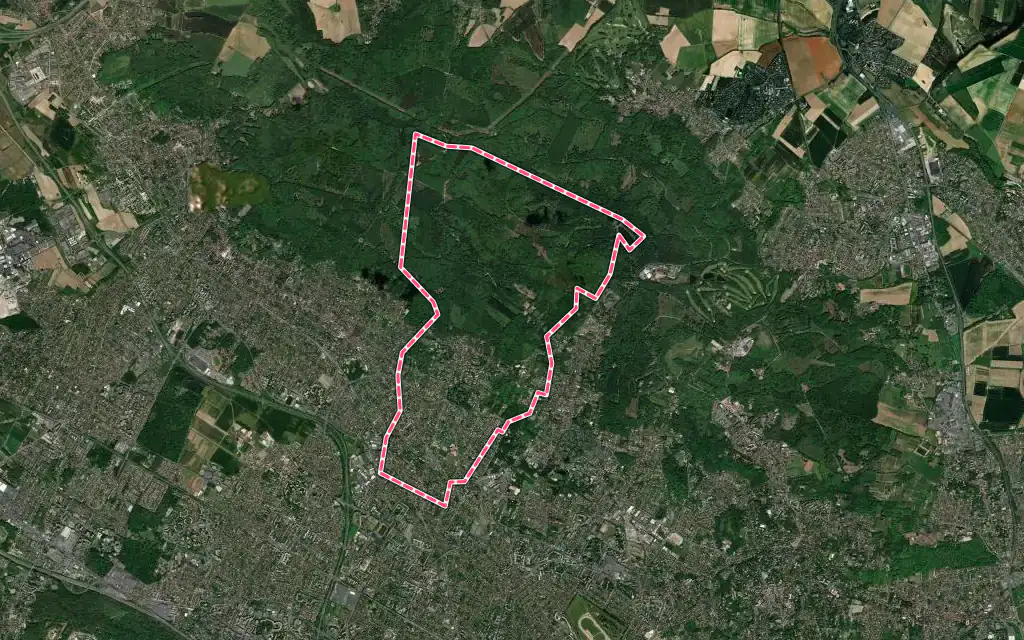 Vue satellite de Saint-Prix avec ses contours administratifs
